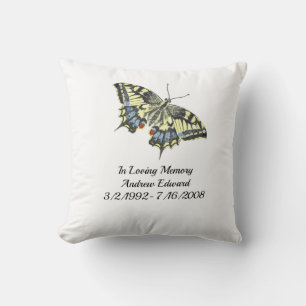 Personalized Butterfly Memorial Keepsake Throw Pillow