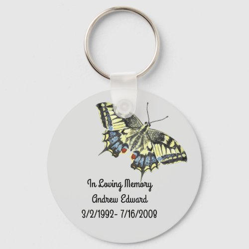 Personalized Butterfly Memorial Keychain