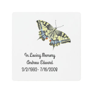 Personalized Butterfly Memorial Metal Print