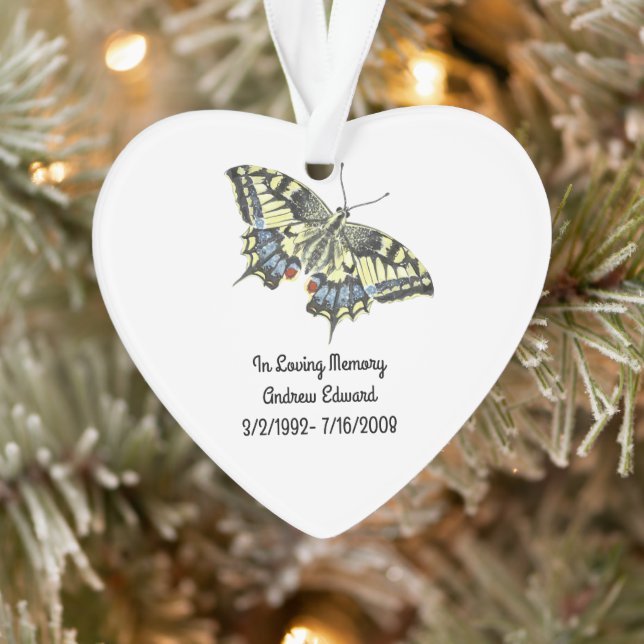 Personalized Butterfly Memorial Ornament (Tree)