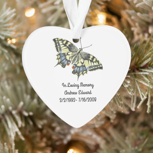 Personalized Butterfly Memorial Ornament (Tree)