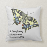 Personalized Butterfly Memorial Throw Pillow