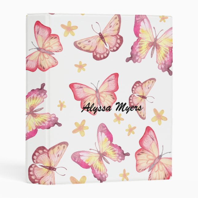 Personalized Butterfly Mini Binder (Front/Spine)