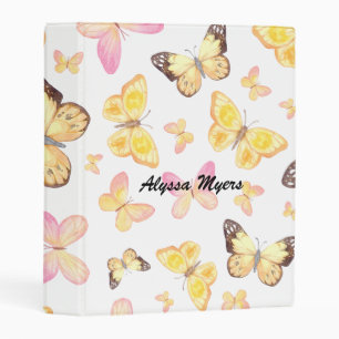 Personalized Butterfly Mini Binder