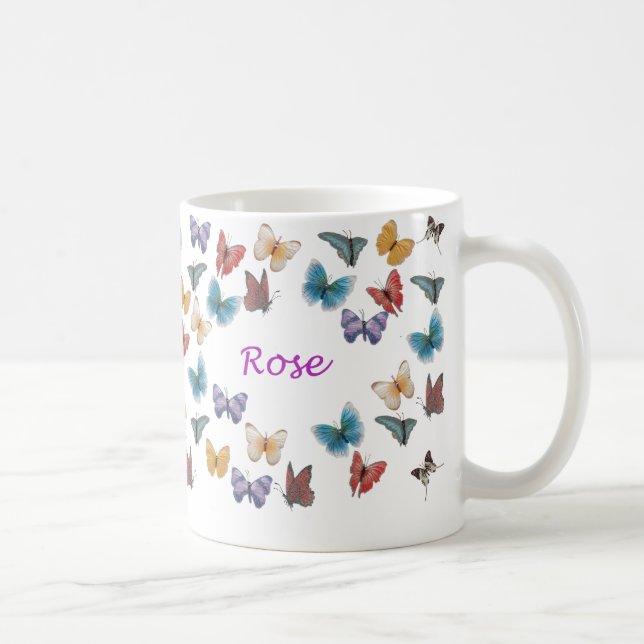 Personalized Butterfly Mug - Rose (Right)