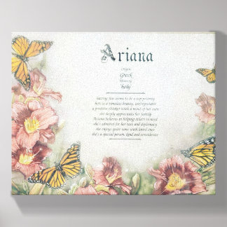 Personalized Butterfly Name Meaning Wall Art Canvas Photo Tile