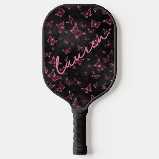 Personalized Butterfly Name Pickleball Design Paddle (Front)