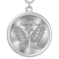 Personalized Butterfly Necklace Silver for Her