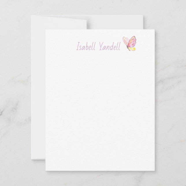 Personalized Butterfly Note Card (Front)