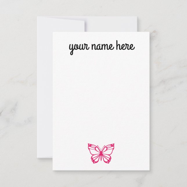 Personalized Butterfly Notecards for Girls (Front)