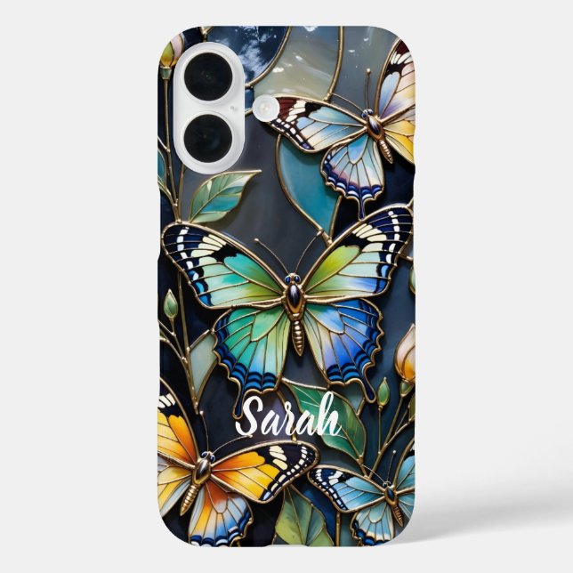 Personalized Butterfly Phone Case Stained Glass (Back)