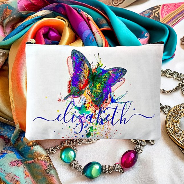 Personalized butterfly splatter    accessory pouch (Creator Uploaded)
