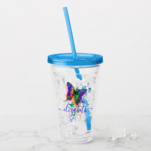 Transparent Hot Starbucks Reusable Cup Bright Starbucks Summer Collection Cups  Hot Coffee Tumbler Custom Hot Cup Butterfly Cup 