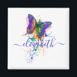 Personalized butterfly splatter  magnet<br><div class="desc">Cute butterfly splatter ,  edit name</div>