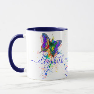 Personalized butterfly splatter Mug