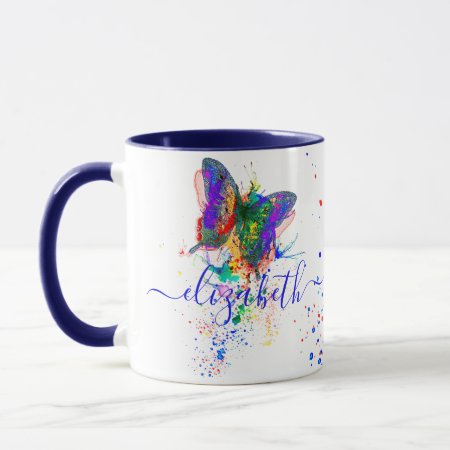 Personalized Butterfly Splatter Mug