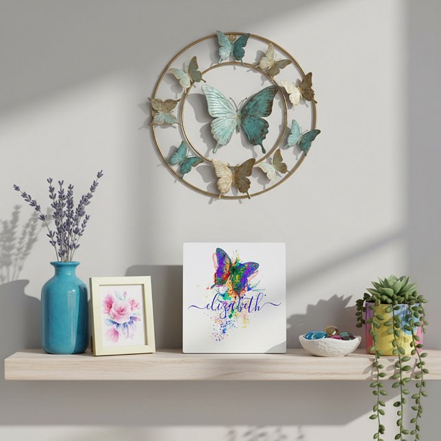 Personalized butterfly splatter    plaque (Creator Uploaded)