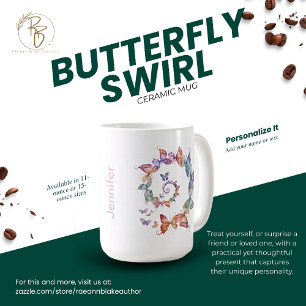 Personalized Butterfly Swirl Ceramic Mug