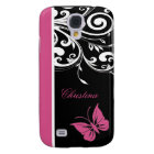 Personalized Butterfly Swirls Cranberry Pink