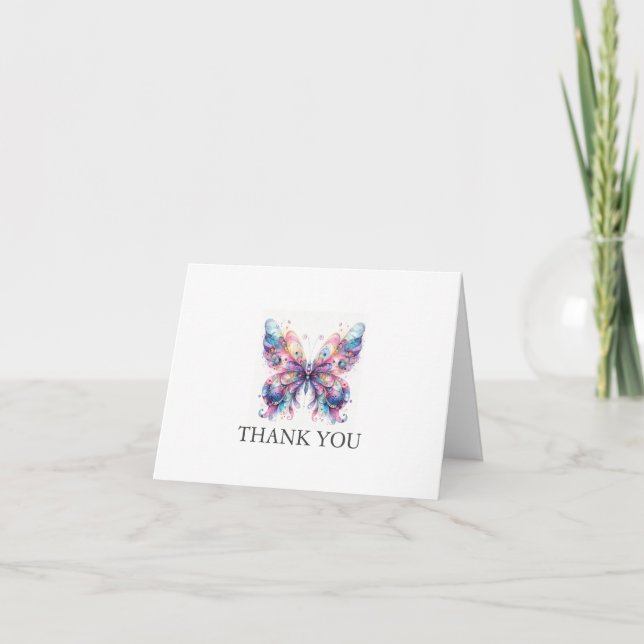 Personalized Butterfly Thank You Cards (Front)