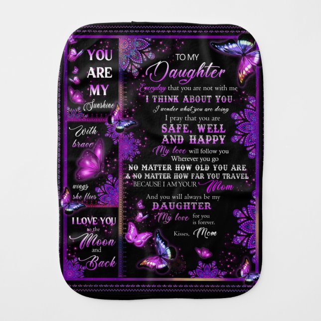 Personalized Butterfly To My Daughter Blanket (Front)