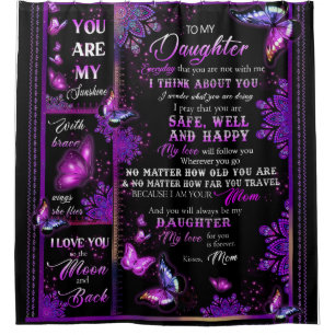 Personalized Butterfly To My Daughter Blanket Shower Curtain