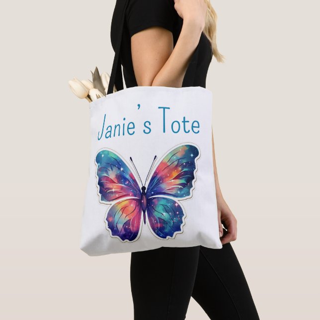 Personalized butterfly tote bag (Close Up)