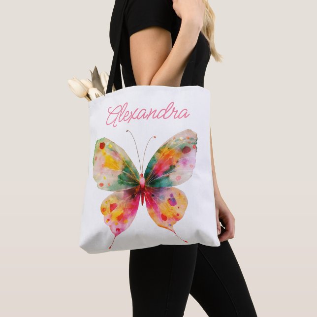 Personalized butterfly tote bag (Close Up)