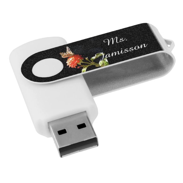 Personalized, Butterfly USB Flash Drive 4 Teacher (Angled)