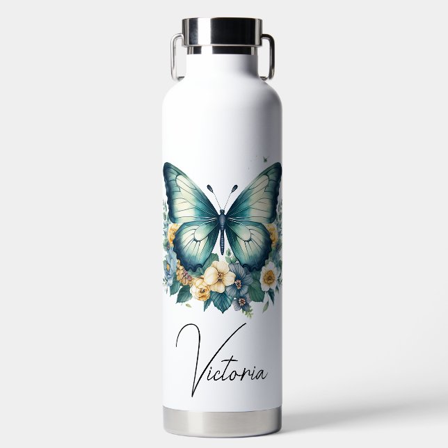 Personalized Butterfly Water Bottle (Front)
