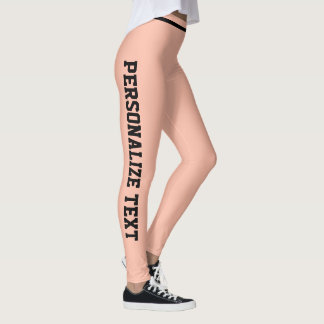 Personalized Buttery Soft Peach Coral Black Stripe Leggings