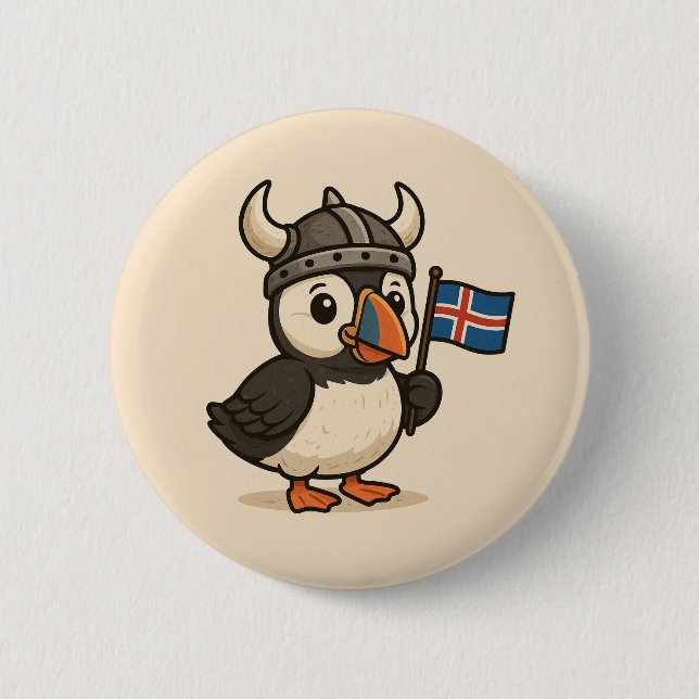 Personalized button - Iceland puffin (Front)