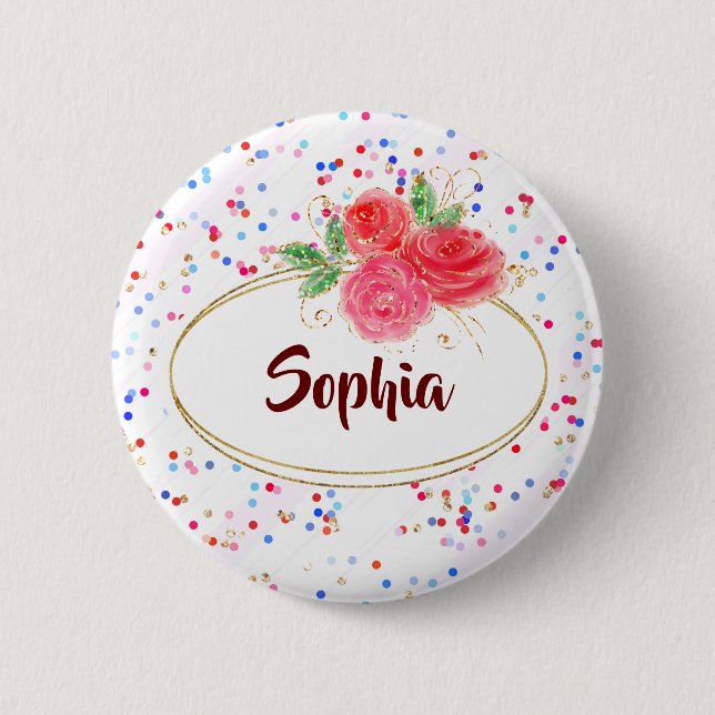 Personalized Buttons, custom Buttons, name Button (Front)