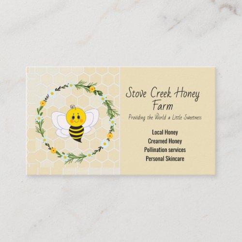 Personalized Buy Local Honey Business Card