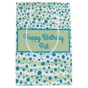 Personalized By the Sea Blue and Green Medium Gift Bag