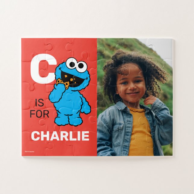 Personalized C is for Cookie Monster - Photo Jigsaw Puzzle (Horizontal)