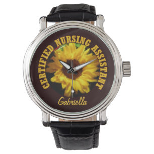 Personalized C.N.A Sunflower Watch