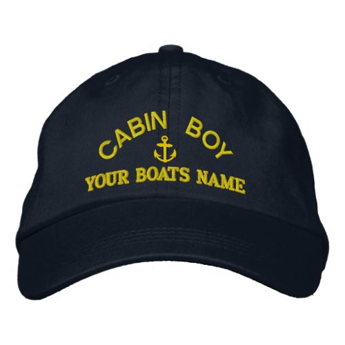 Personalized cabin boy  yacht crew embroidered baseball cap