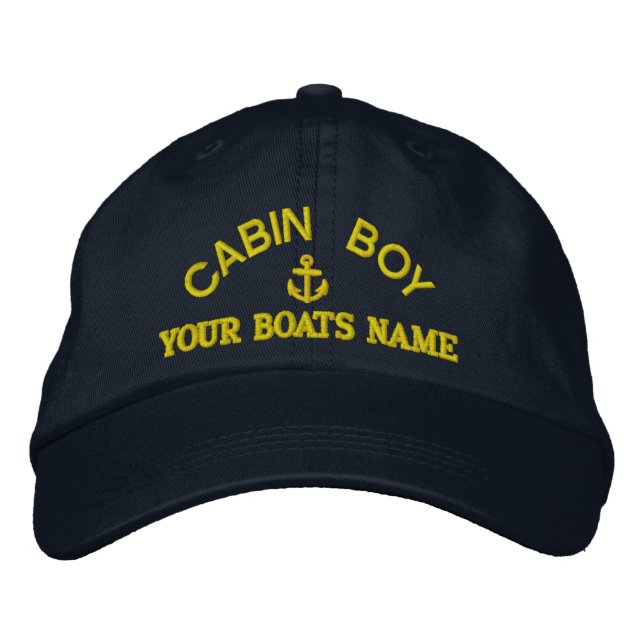 Personalized cabin boy  yacht crew embroidered baseball cap (Front)