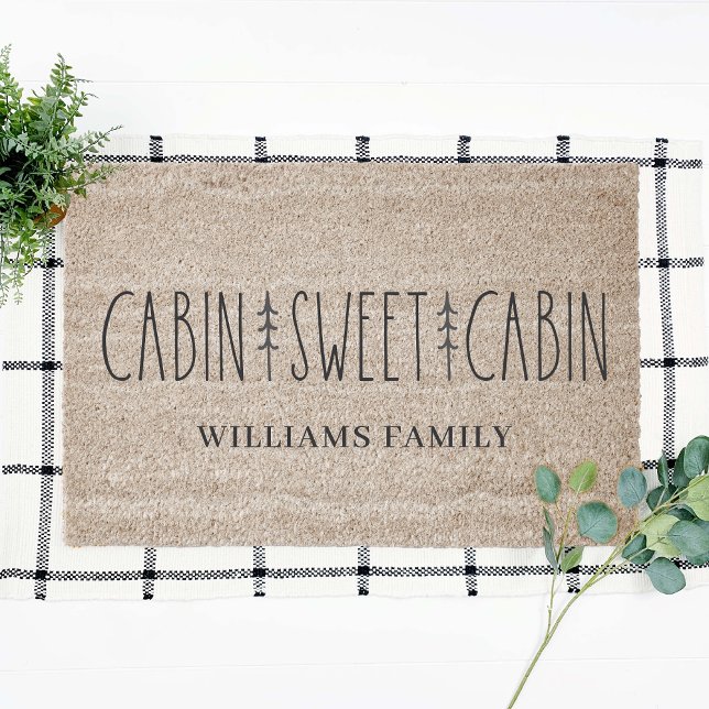 Personalized Cabin Sweet Cabin Simple Coir Fiber Doormat (Creator Uploaded)