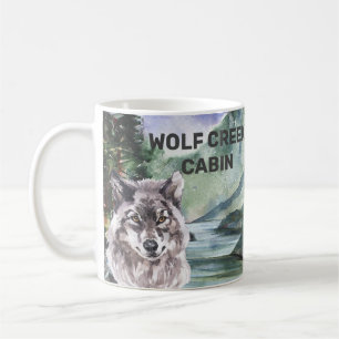 Personalized Cabin Woods Wolf Forest Coffee Mug