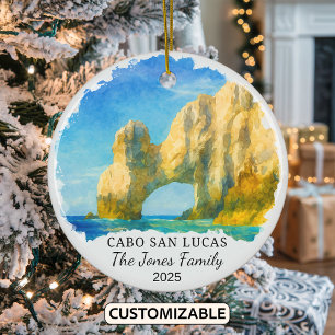 Personalized Cabo San Lucas Ornament, Mexico Ceramic Ornament