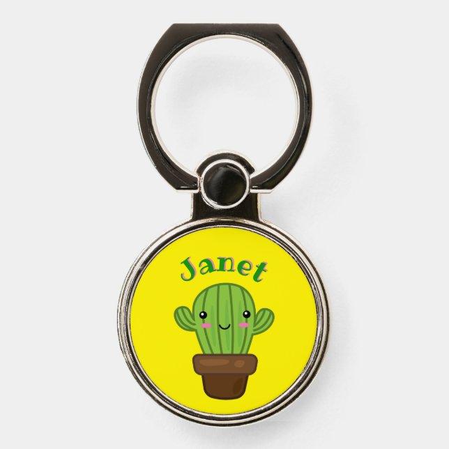 Personalized Cacti Phone Ring Stand (Front)