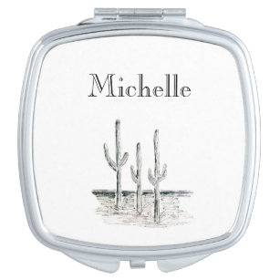 Personalized Cactus   Compact Mirror