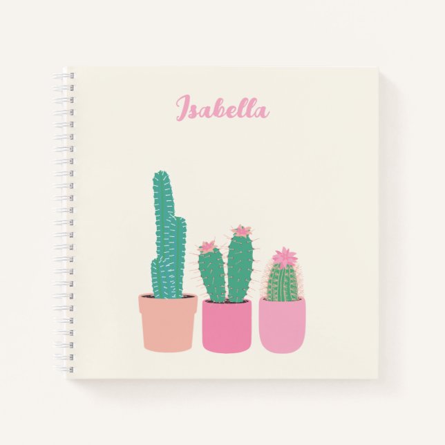 Personalized Cactus Houseplant Notebook (Front)