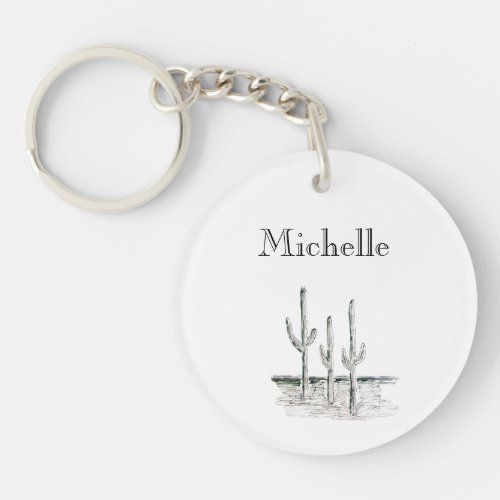 Personalized Cactus    Keychain