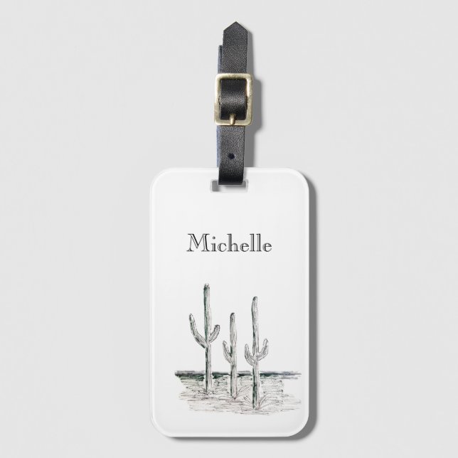 Personalized Cactus    Luggage Tag (Front Vertical)