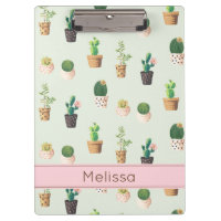 Personalized Cactus Print Clipboard