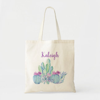 Personalized Cactus Succulent Tote Bag