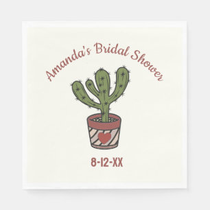 Personalized Cactus Theme Bridal Shower Matching Napkins